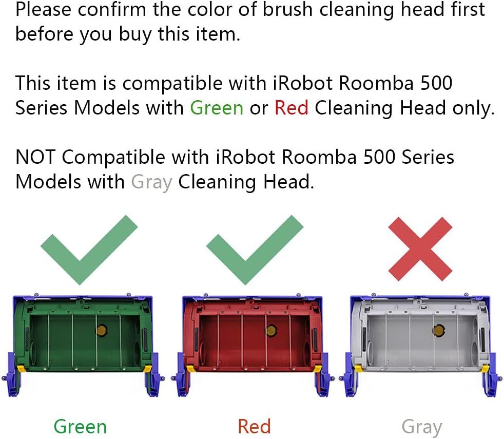 Replacement Parts Accessories ilters Brushes Compatible with iRobot Roomba 500 Series 555 560 561 562 570 581 and Other Models with Green or Red Cleaning Head. - Image 2