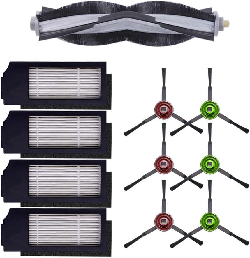 Replacement Parts Compatible with Ecovacs Deebot X1 Plus/Turbo/Omni, T10 Plus/Omni, Robot Vacuum Accessories 1 Roller 4 ilter Sets 6 Side Brushes. - Image 1