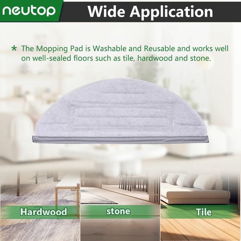 Mop Cloths Pads, Compatible with  S8, S8+, S7, S7+, S7 MaxV Plus/MaxV Ultra/Pro Ultra, Robot Vacuum Cleaners, Washable Spare Parts Accessories, 6-Pack. - Image 3