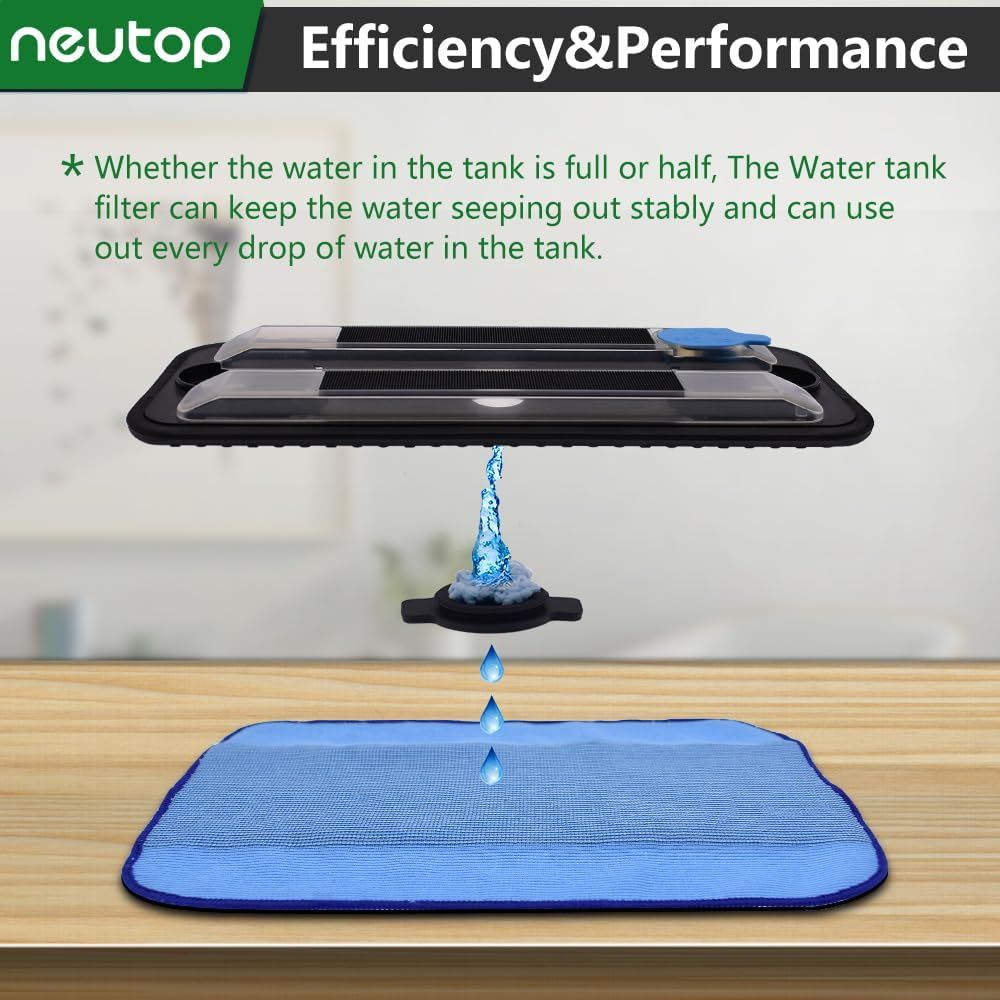 Microiber Washable Wet Mopping Cloths Pads Water Wick Caps Kit Replacement Compatible with iRobot Braava 320 380 381 380T 390 390T Mint 4200 4205 5200 5200C Model, 9 Wet Mops 5 Wick Cap. - Image 6