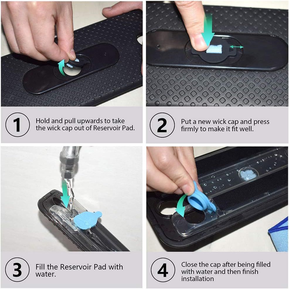 Microiber Washable Wet Mopping Cloths Pads Water Wick Caps Kit Replacement Compatible with iRobot Braava 320 380 381 380T 390 390T Mint 4200 4205 5200 5200C Model, 9 Wet Mops 5 Wick Cap. - Image 7