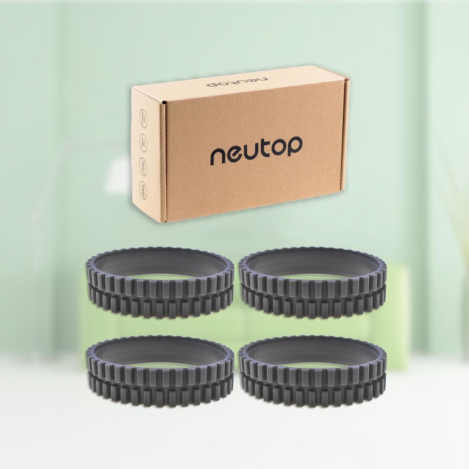 Replacement Rubber Wheel Tires Compatible with euy RoboVac 11S, 11S MAX, 15T, 30, 30C, 15C, 15C MAX, 12, 35C Models, Anti-slip, Great Adhesion and Easy Assembly, 4-Pack. - Image 7