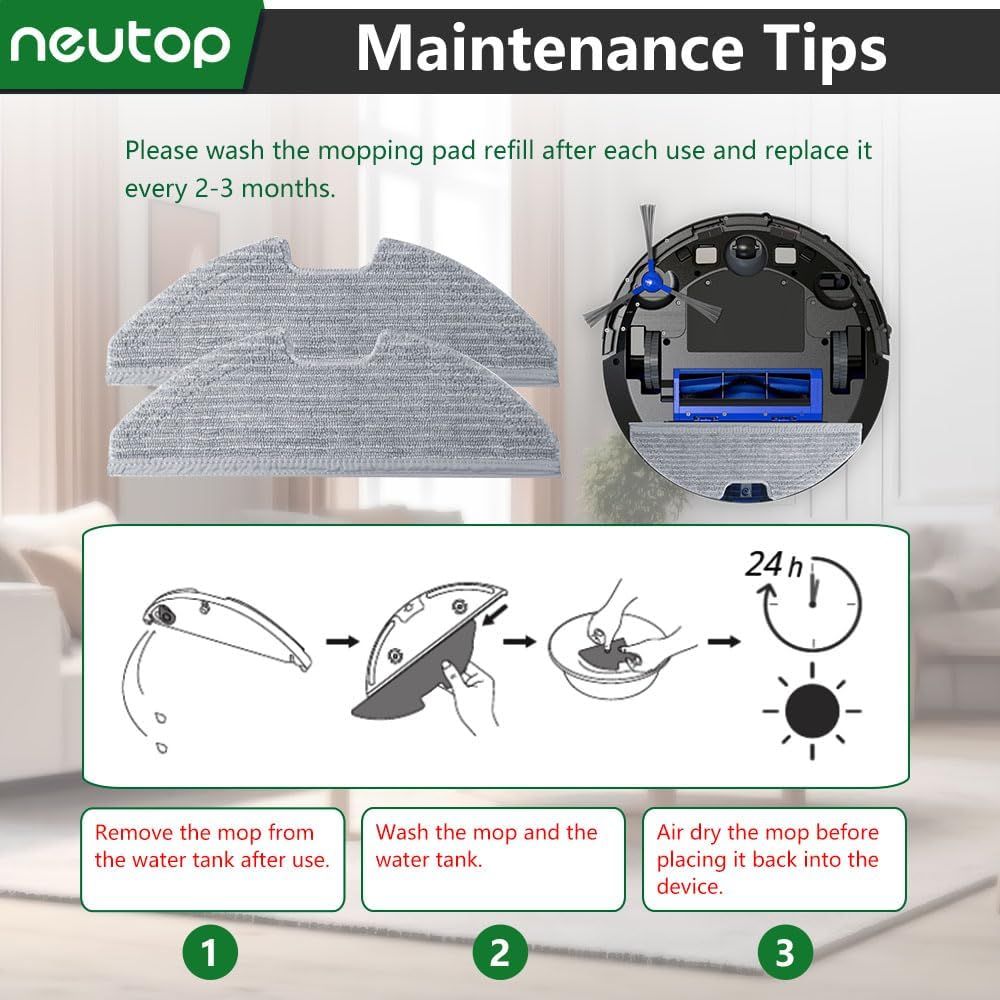 Replacement Washable Mopping Cloth Mop Pads Compatible with euy RoboVac G30/G20/G10 Hybrid, Robot Vacuums Accessory, 6-Pack. - Image 6