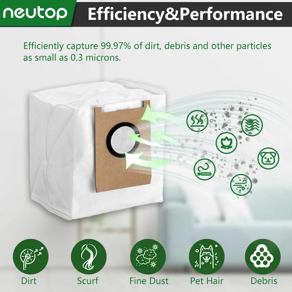 Replacement Dust Bags Compatible with euy E20, Robot Vacuum Parts Accessories Disposable Bags, 12-Pack. - Image 3