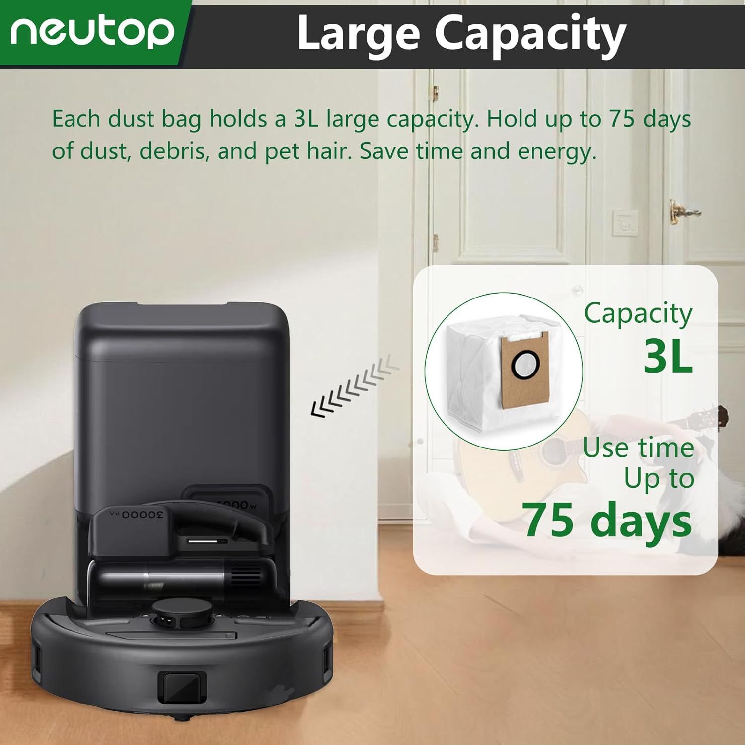 Replacement Dust Bags Compatible with euy E20, Robot Vacuum Parts Accessories Disposable Bags, 12-Pack. - Image 5