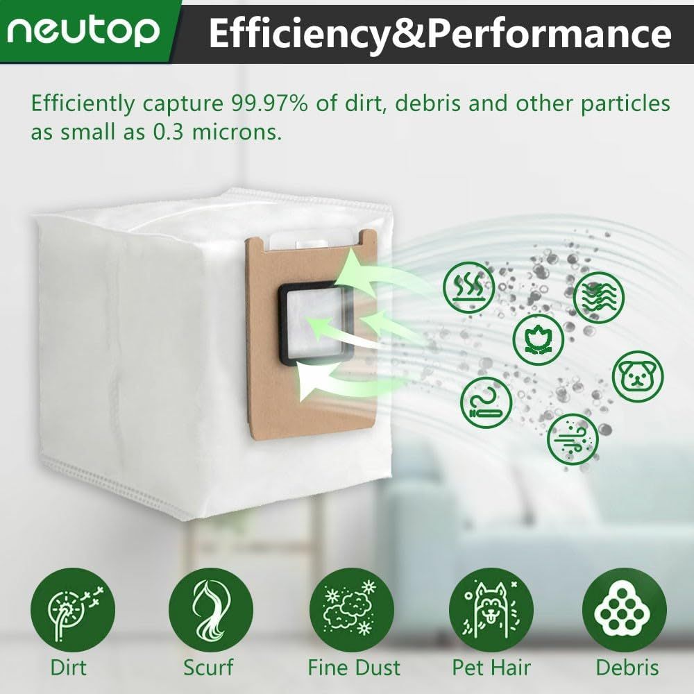 Replacement Dust Bags Compatible with euy E25/ E28/ C28, Robot Vacuum Parts Accessories Disposable Bags, 12-Pack. - Image 3