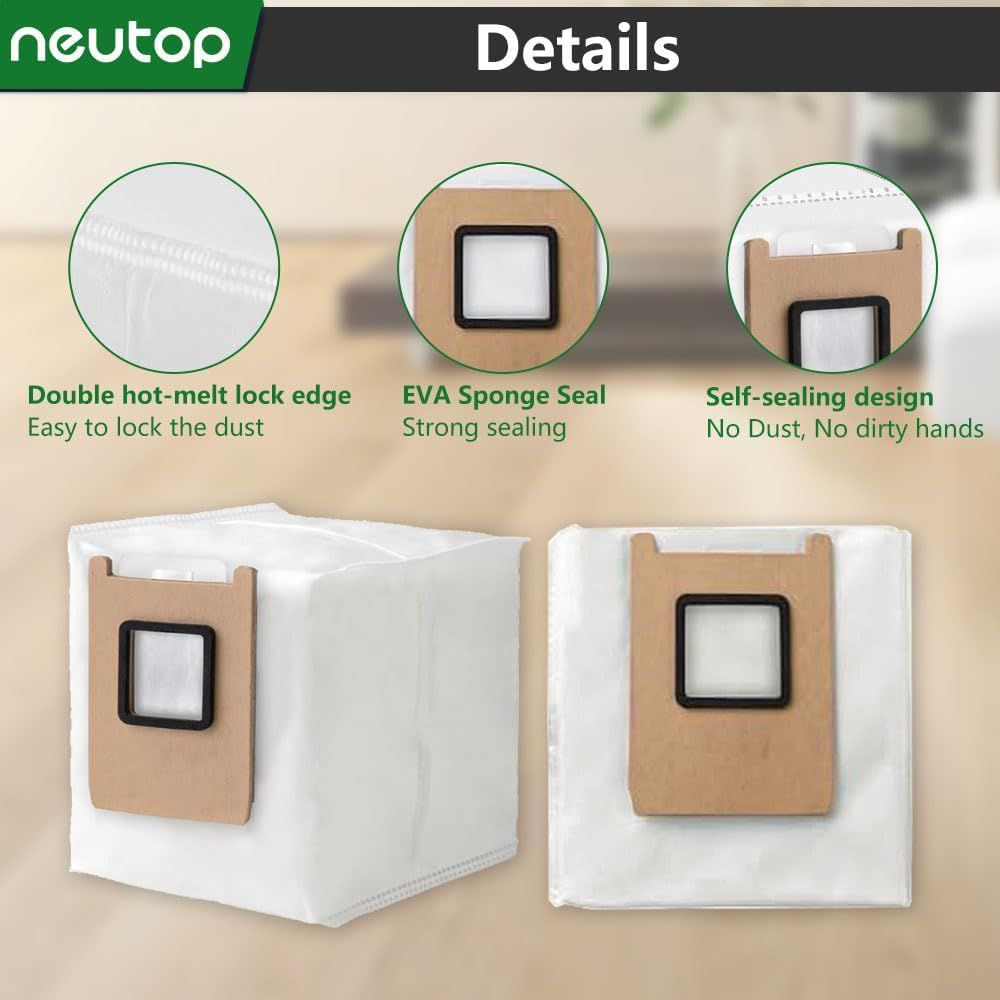 Replacement Dust Bags Compatible with euy E25/ E28/ C28, Robot Vacuum Parts Accessories Disposable Bags, 12-Pack. - Image 4