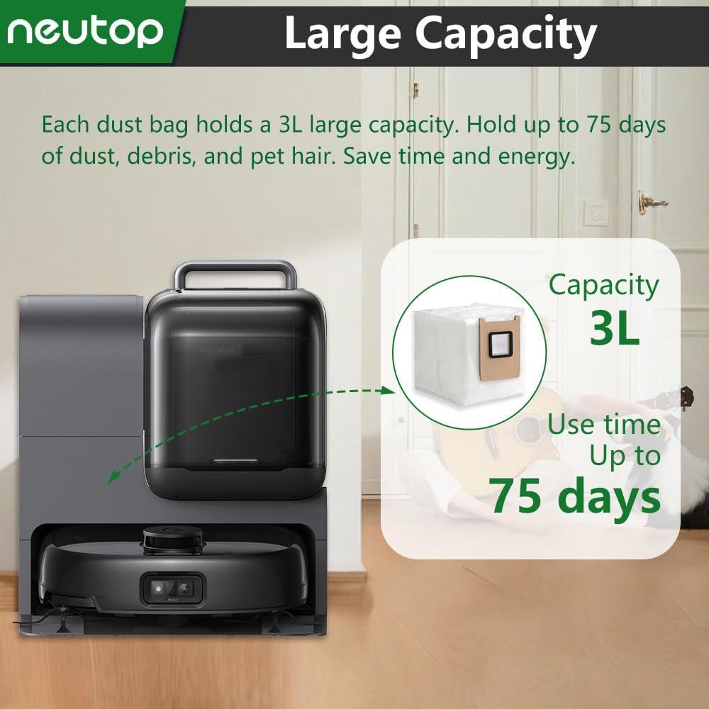 Replacement Dust Bags Compatible with euy E25/ E28/ C28, Robot Vacuum Parts Accessories Disposable Bags, 12-Pack. - Image 5