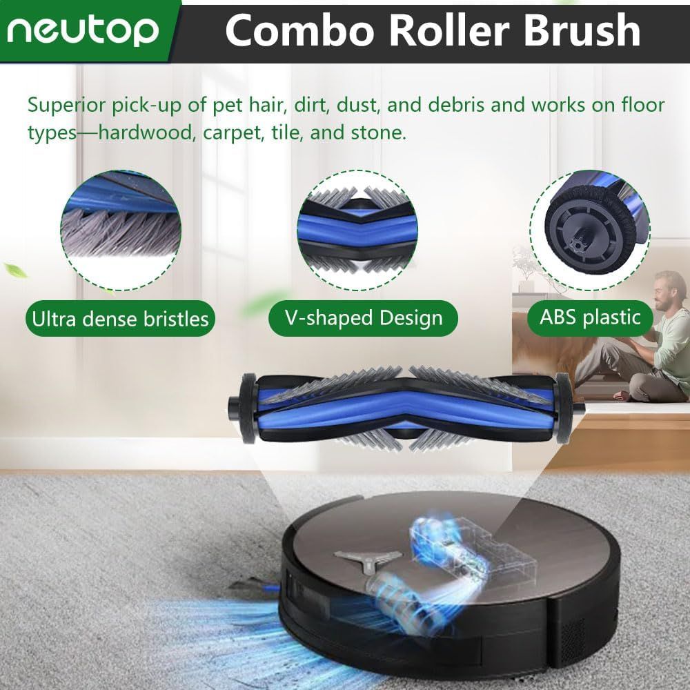 Replacement Parts Compatible with Ecovacs Deebot X11 OmniCyclone, Robot Vacuum Accessories with 1 Main Brush 2 Mopping Roller 4 ilter 4 Side Brush - Image 3