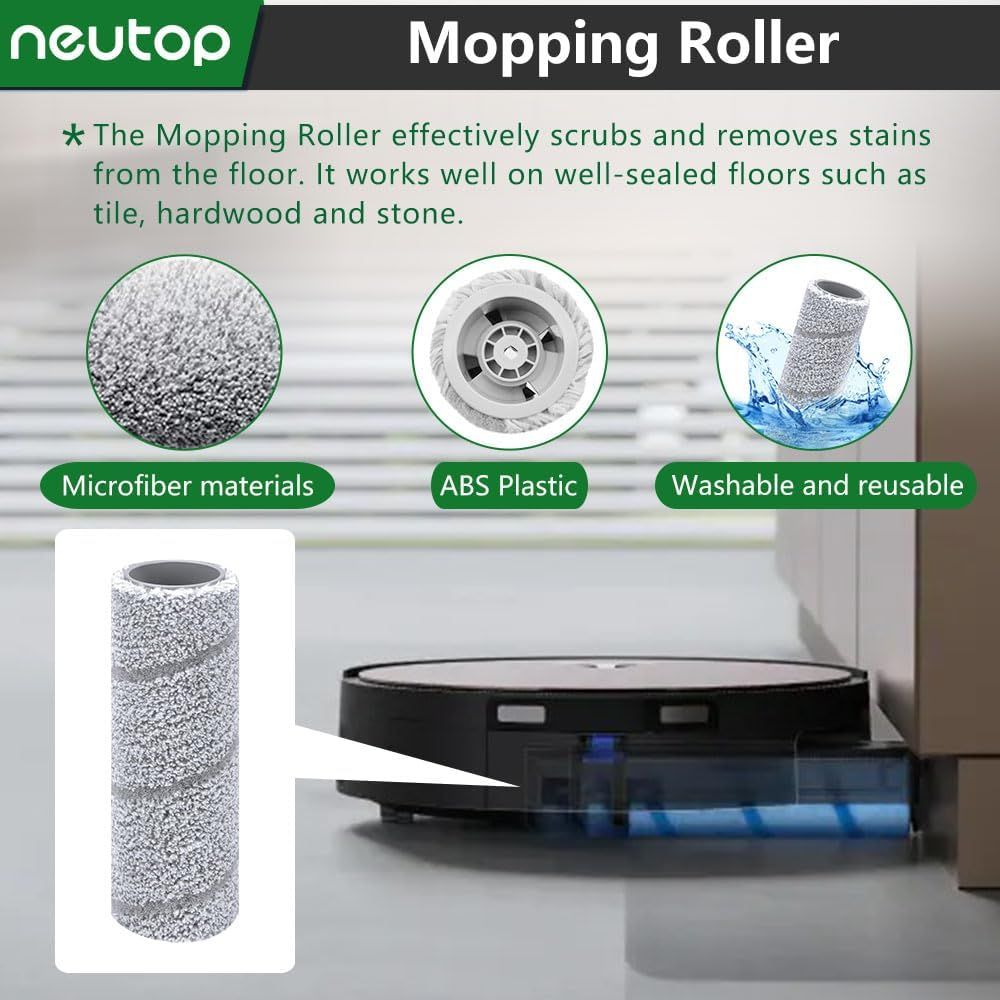 Replacement Parts Compatible with Ecovacs Deebot X11 OmniCyclone, Robot Vacuum Accessories with 1 Main Brush 2 Mopping Roller 4 ilter 4 Side Brush - Image 6