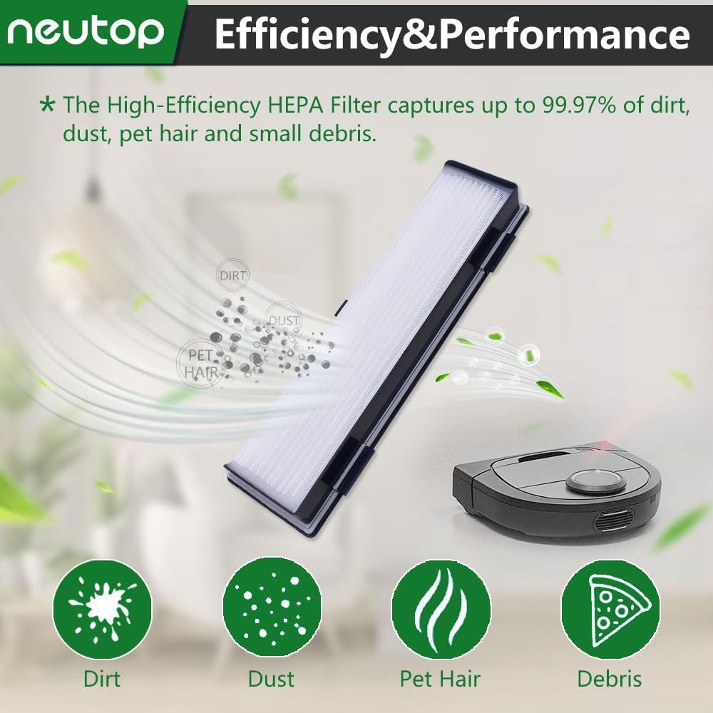 Gray Replacement H12 HEPA ilters Compatible with Neato D10, D9, D8, D7, D6, D5, D4, D3, Robotic Vacuum Cleaners, 5-Pack. - Image 3