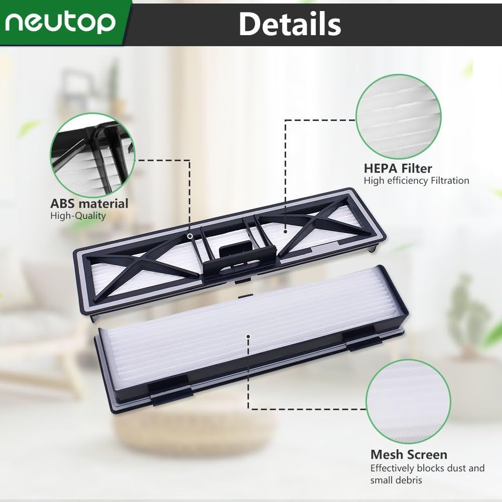 Gray Replacement H12 HEPA ilters Compatible with Neato D10, D9, D8, D7, D6, D5, D4, D3, Robotic Vacuum Cleaners, 5-Pack. - Image 4