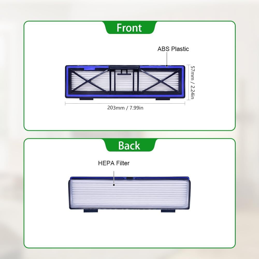 Blue Replacement H12 HEPA ilters Compatible with Neato D10, D9, D8, D7, D6, D5, D4, D3, Robotic Vacuum Cleaners, 5-Pack. - Image 2