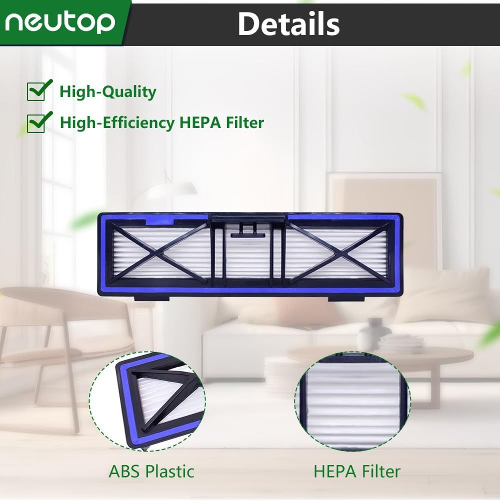 Blue Replacement H12 HEPA ilters Compatible with Neato D10, D9, D8, D7, D6, D5, D4, D3, Robotic Vacuum Cleaners, 5-Pack. - Image 3