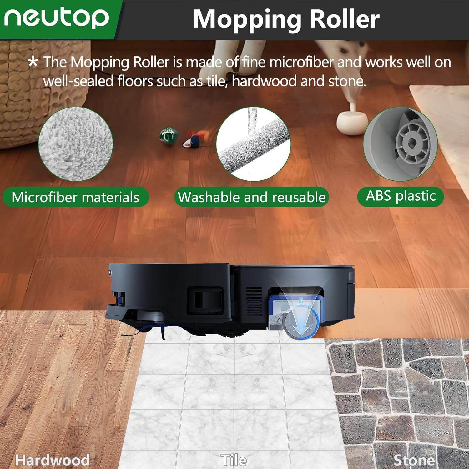 Replacement Parts Compatible with Ecovacs Deebot X8 Pro Omni, Robot Vacuum Accessories with 1 Main Brush 1 Mopping Roller 5 ilter 5 Side Brush 5 Dust Bag - Image 5