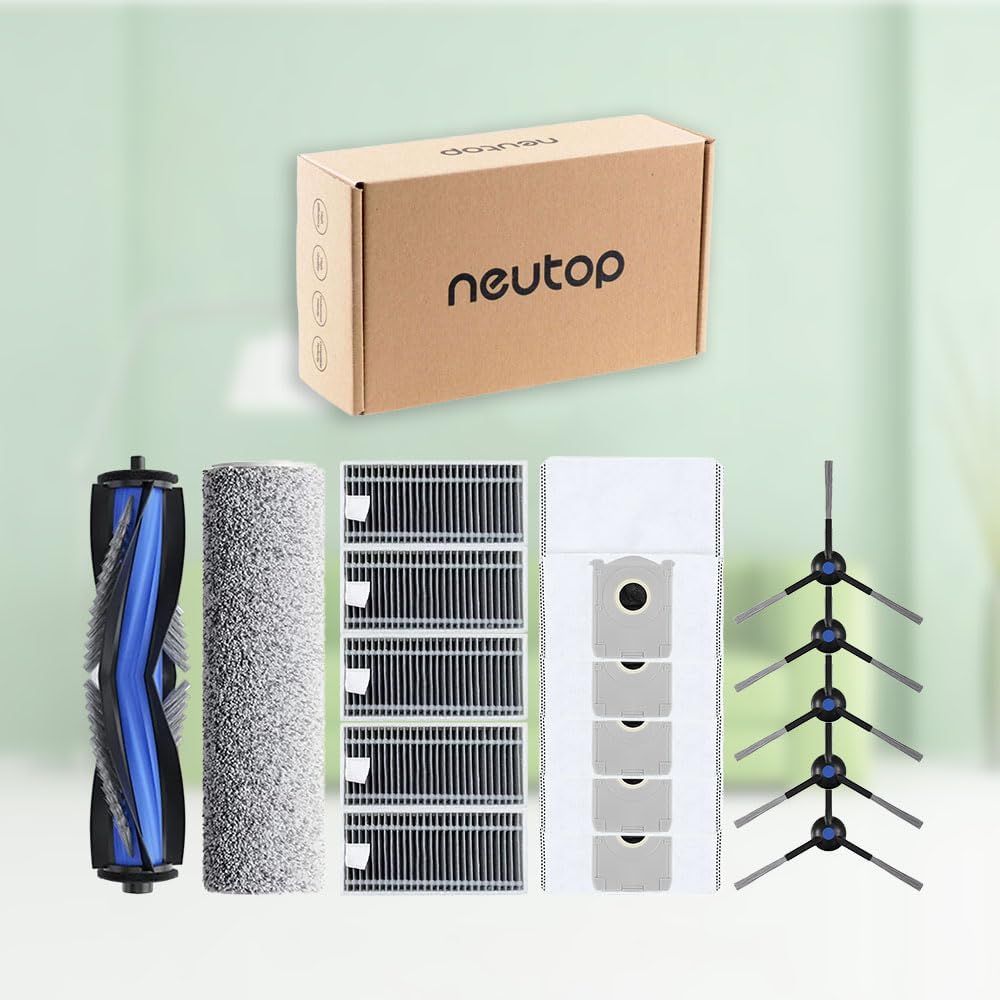 Replacement Parts Compatible with Ecovacs Deebot X8 Pro Omni, Robot Vacuum Accessories with 1 Main Brush 1 Mopping Roller 5 ilter 5 Side Brush 5 Dust Bag - Image 7