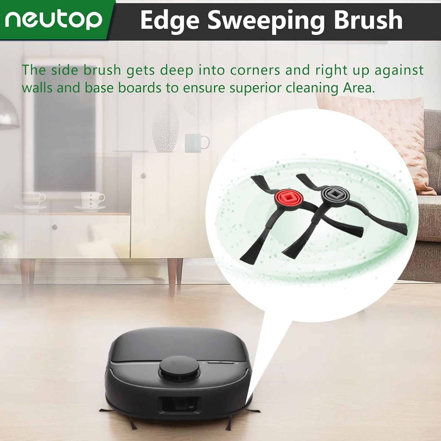 Edge-Sweeping Brush Side Brush Compatible with euy S1, S1 Pro, E20, E25, E28, C28 Robot Vacuum Parts Replacements Accessories, 12-Pack - Image 4
