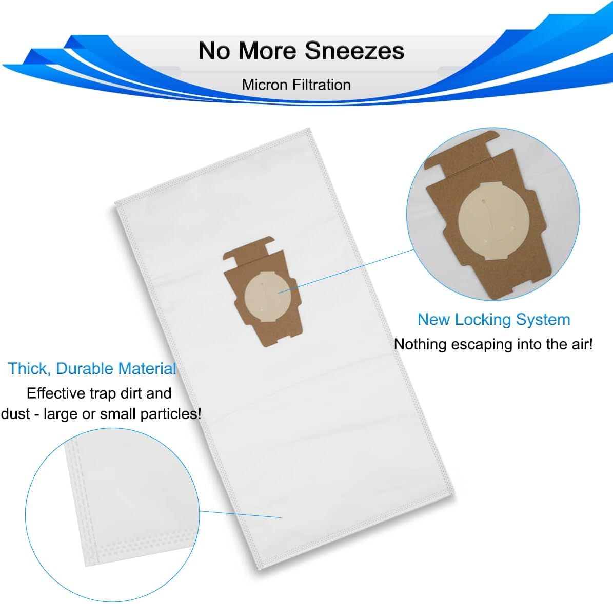 Style Vacuum Bags or Sentria I II G10D, Avalir, Avalir 2, Ultimate G Series, Diamond Edition, Universal HEPA Cloth Bags Replacement or G3 G4 G5 Gsix, 205811, 205814, 6 Pack - Image 3