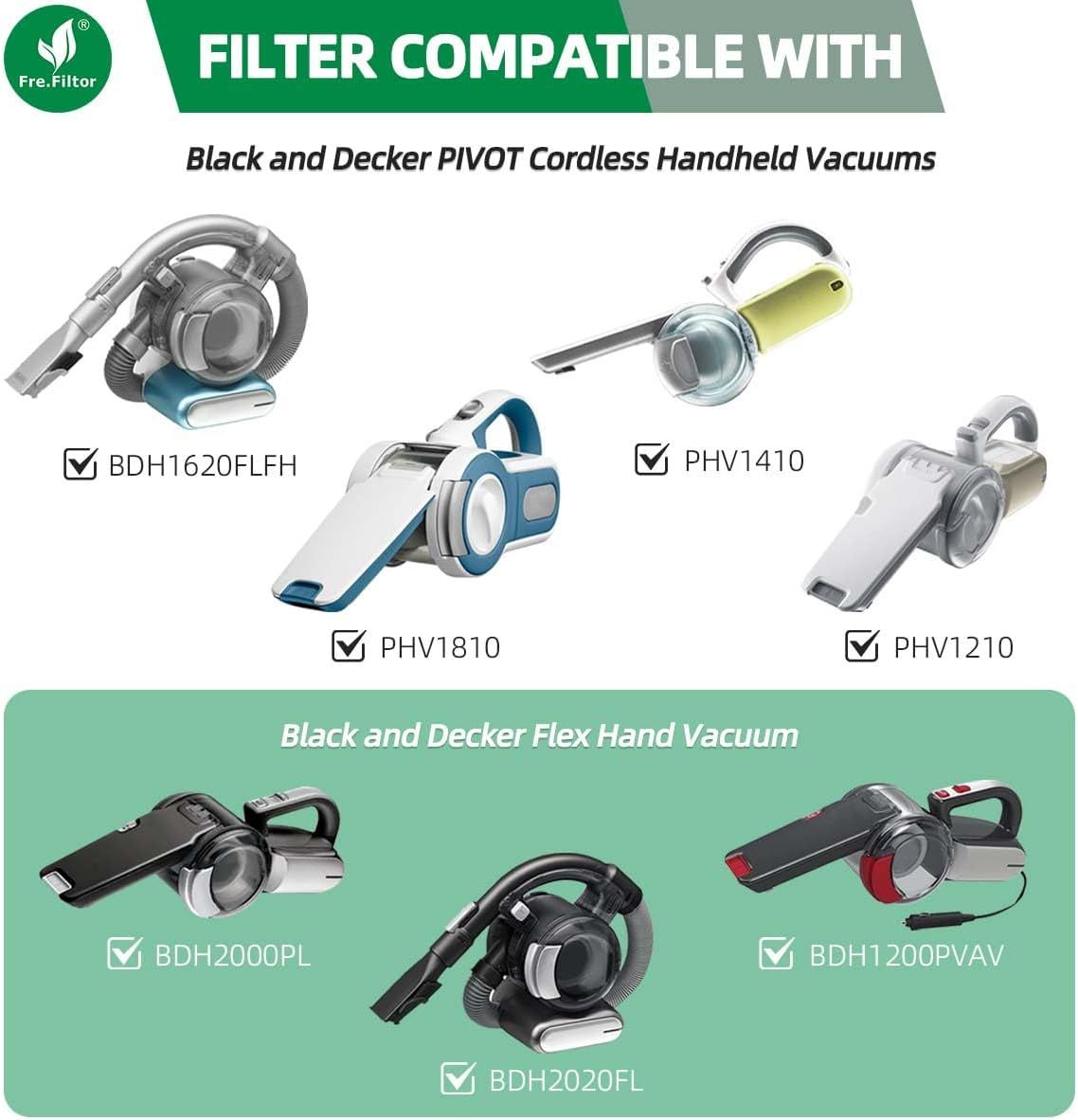 6 Pack PV110 Replacement Handheld Vacuum ilters: Compatible with Black and Decker Cordless Pivot Vac BDH2000PL BDH2020L PHV1410 PHV1810 PHV1210 BDH1620LH Handheld Vacuum, Part # 90552393 - Image 4