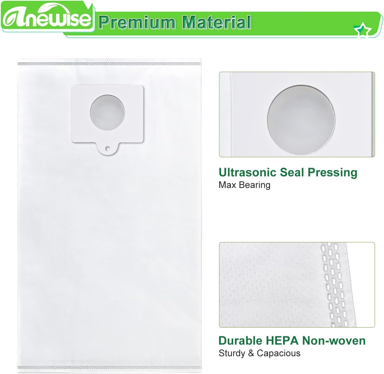 Type Q/C Canister Vacuum Bags 53292 or Kenmore 600 Series 81214 81614 BC4039 400 Series 81414 200 Series 81214 BC4002 700 Series 81714 800 Series Bagged Canister Vacuum Cleaner, 6 Pack - Image 4