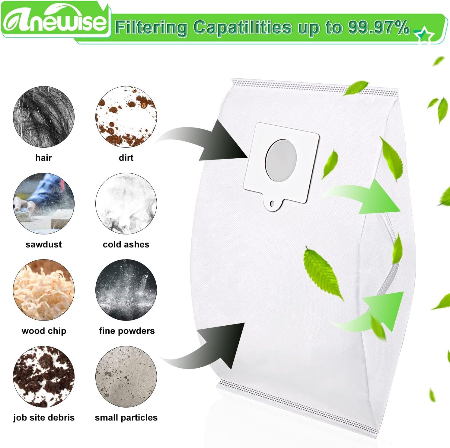 Type Q/C Canister Vacuum Bags 53292 or Kenmore 600 Series 81214 81614 BC4039 400 Series 81414 200 Series 81214 BC4002 700 Series 81714 800 Series Bagged Canister Vacuum Cleaner, 6 Pack - Image 5