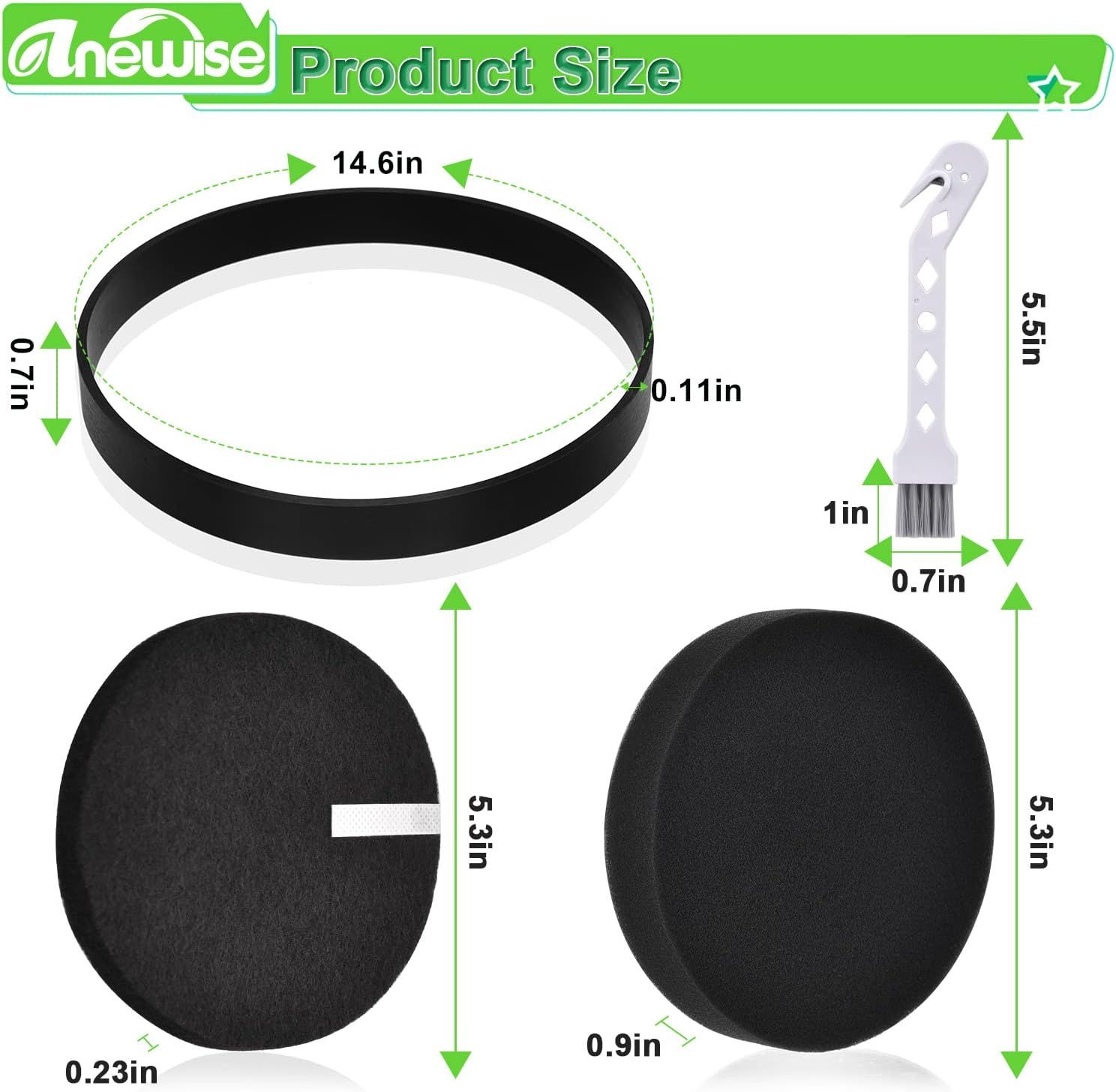 ilter and Belt Replacement or Bissell 2258 2492 2252 2254 2489 2486 2260 or Cleanview Powerliter Swivel Rewind Pet Vacuum Cleaner, 2+4 Pack, Compare to Part #3031120, 1608225 & 1601972 - Image 2