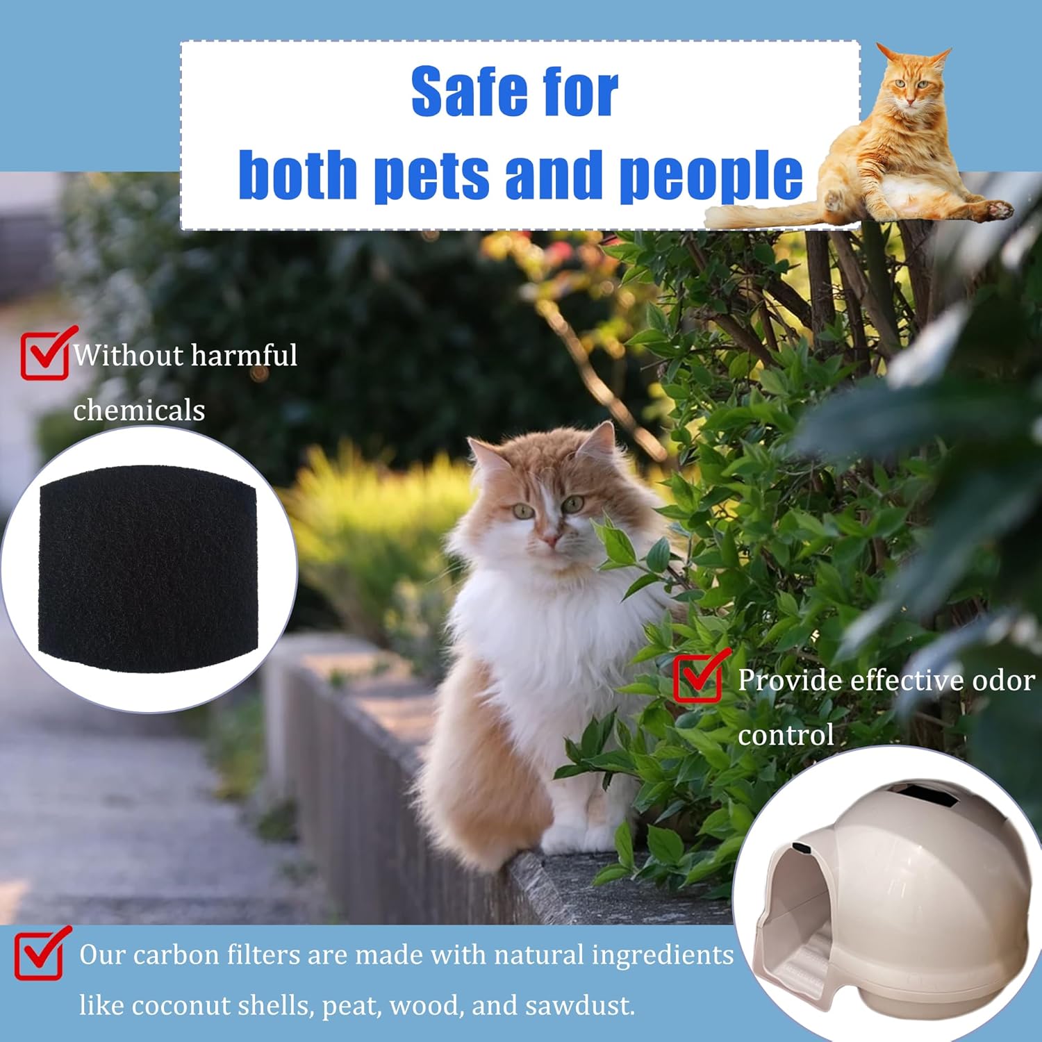 Carbon Filters Compatible with Petmate Booda Clean Step Cat Litter Box - Thickened and Durable Activated Charcoal Filters, Absorb Odors/Control Damp from Pets/Keep Home Fresh (6 Pack) - Image 5