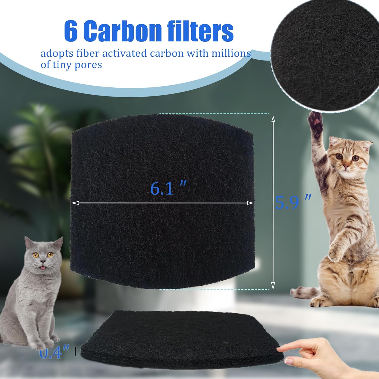Carbon Filters Compatible with Petmate Booda Clean Step Cat Litter Box - Thickened and Durable Activated Charcoal Filters, Absorb Odors/Control Damp from Pets/Keep Home Fresh (6 Pack) - Image 7