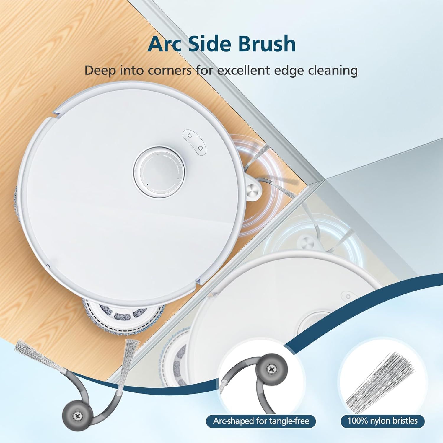 Qrevo S5V Replacement Parts or  Qrevo S5V / Curv/Edge/Edge S5A / Curv S5X, Accessories include 2*Set Main Brush, 6*Mop Pads, 6*Vacuum Bags, 4*Hepa ilters, 6*Side Brush, 2*Cleaning Tool - Image 7