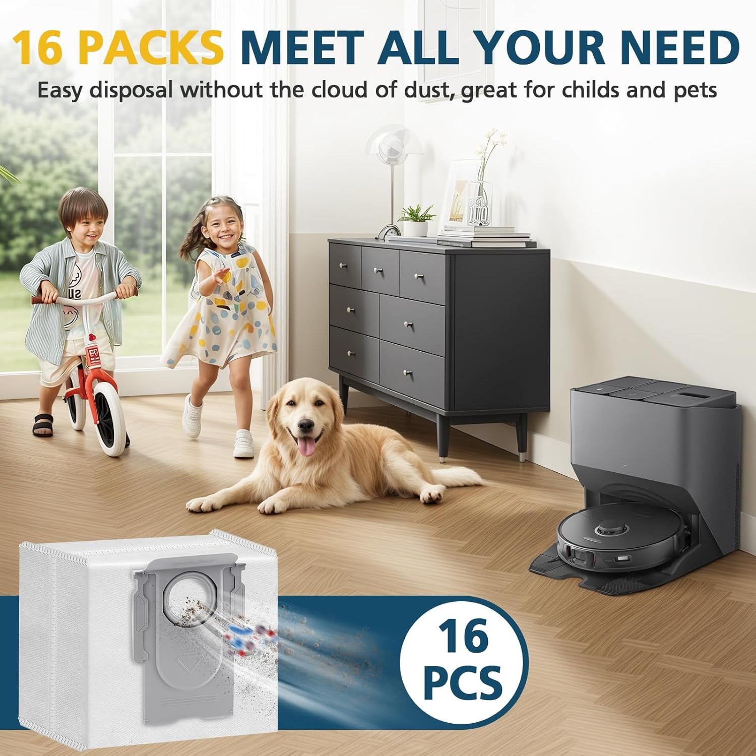 16 Packs Q10 Q7 Q5 Bag Replacement or  Q10 S5+, Q7 M5+, Q5 Max+, 3.6L Vaccum Bag or Q10 X5+, Q5+, Q5 Pro+, Q8 Max+, Q7+, Q7 Max+, S8+, S8 Pro Ultra, S7 Pro Ultra, S7 MaxV Ultra - Image 7