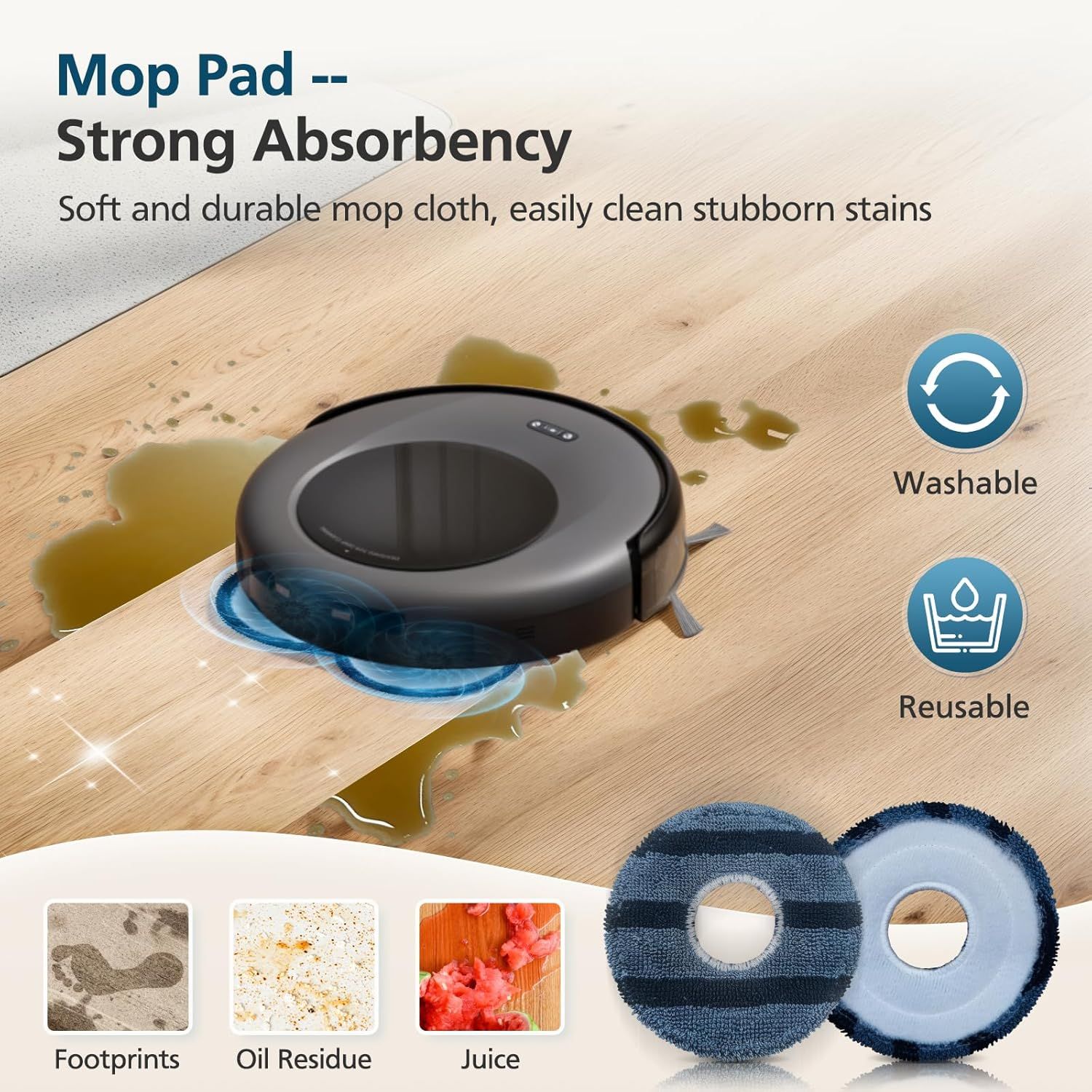 𝗢𝗺𝗻𝗶 𝗖𝟮𝟬 Accessory Kit or euy Omni C20 Robot Vacuum, 𝟭𝟵 𝗣𝗔𝗖𝗞 Replacement Parts Include: 1* Main Rolling Brush, 4* Washable ilter, 6* Side Brush, 4* Dust Bag, 4* Mop Pad - Image 3