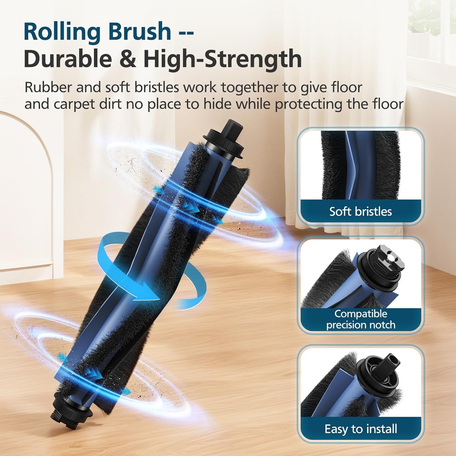 𝗢𝗺𝗻𝗶 𝗖𝟮𝟬 Accessory Kit or euy Omni C20 Robot Vacuum, 𝟭𝟵 𝗣𝗔𝗖𝗞 Replacement Parts Include: 1* Main Rolling Brush, 4* Washable ilter, 6* Side Brush, 4* Dust Bag, 4* Mop Pad - Image 4