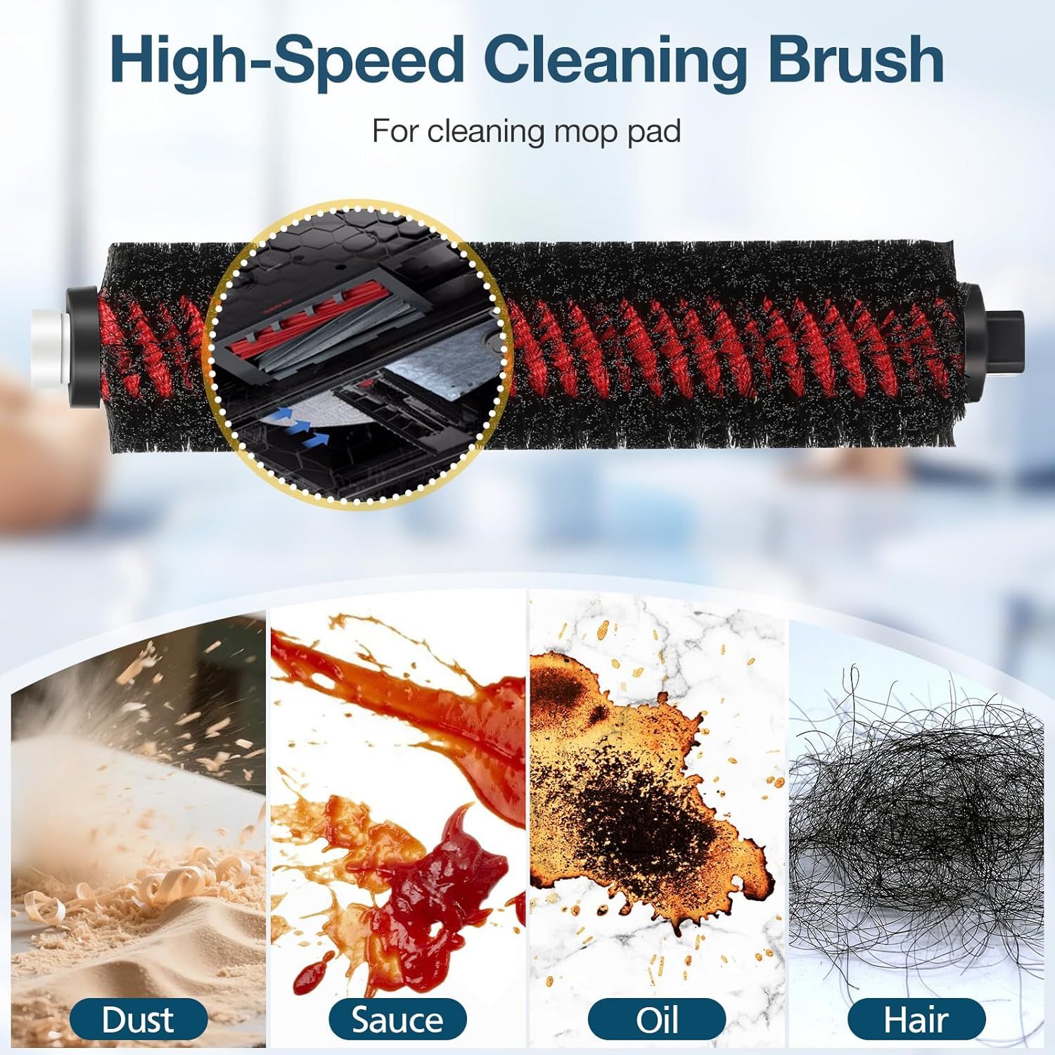 29 Pack S8 MaxV Ultra Accessories Kit or  S8 Maxv Ultra Robot Vacuum Cleaner, 1 Set Main Roller Brush,4 HEPA ilters,6 Side Brushs,6 Dust Bag,4 Mop Pads,4 Edge Mop Clothes,1 Cleaning Brush - Image 7