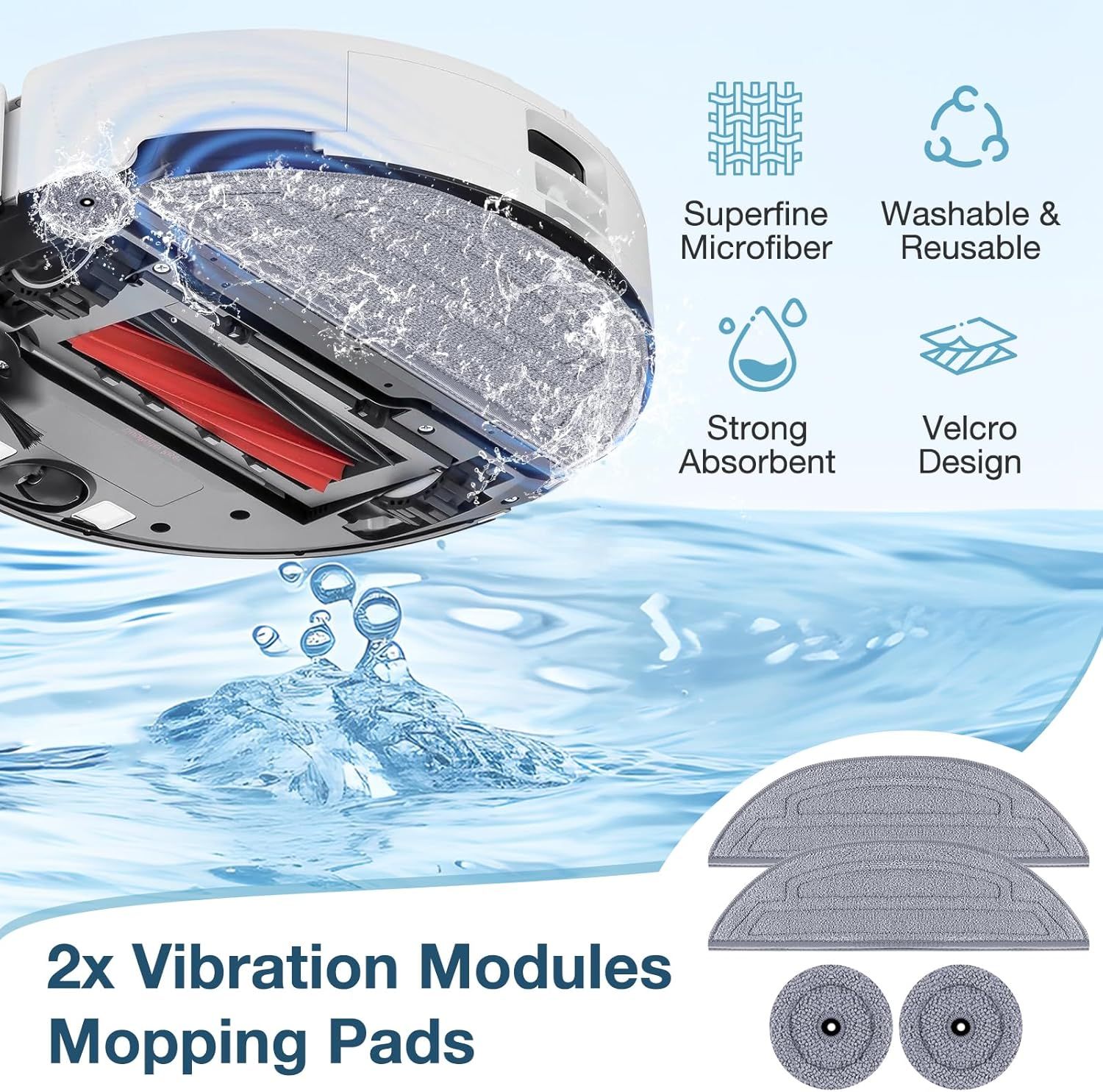 29 Pack S8 MaxV Ultra Accessories Kit or  S8 Maxv Ultra Robot Vacuum Cleaner, 1 Set Main Roller Brush,4 HEPA ilters,6 Side Brushs,6 Dust Bag,4 Mop Pads,4 Edge Mop Clothes,1 Cleaning Brush - Image 8