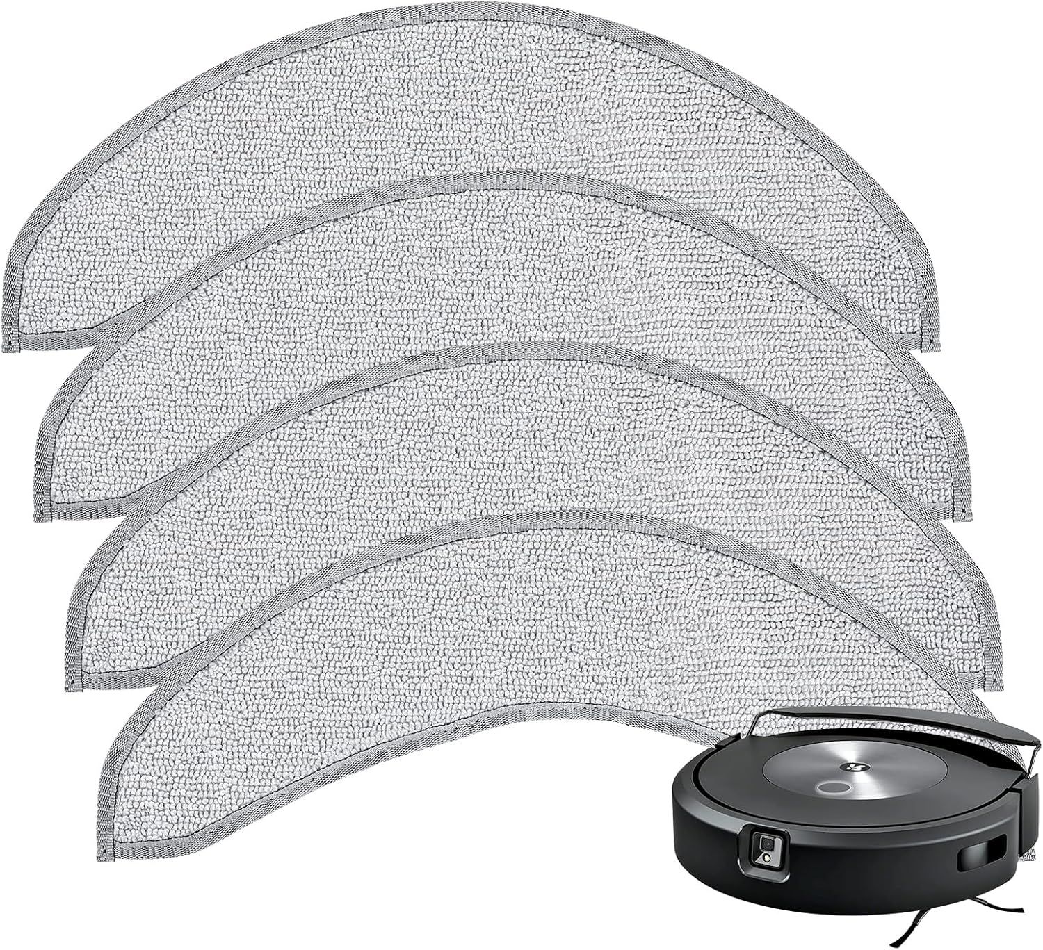 4 Pack Replacement Mop Pads or i-Robot Roomba Combo j7+/ j9+ Accessories, Microiber Washable Mopping Pad or iRobot Roomba Combo j7+/ j9+ Robot Vacuum and Mop (Not its or Roomba j7/ j7+/ j9+) - Image 1