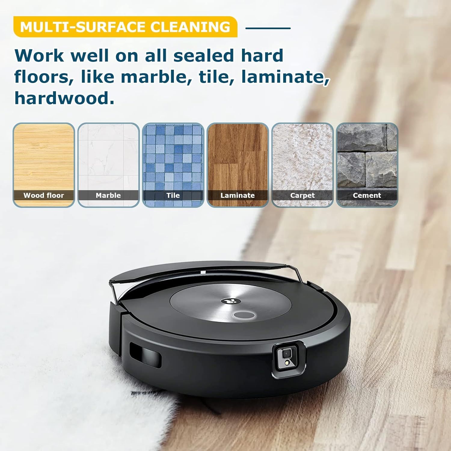 4 Pack Replacement Mop Pads or i-Robot Roomba Combo j7+/ j9+ Accessories, Microiber Washable Mopping Pad or iRobot Roomba Combo j7+/ j9+ Robot Vacuum and Mop (Not its or Roomba j7/ j7+/ j9+) - Image 5