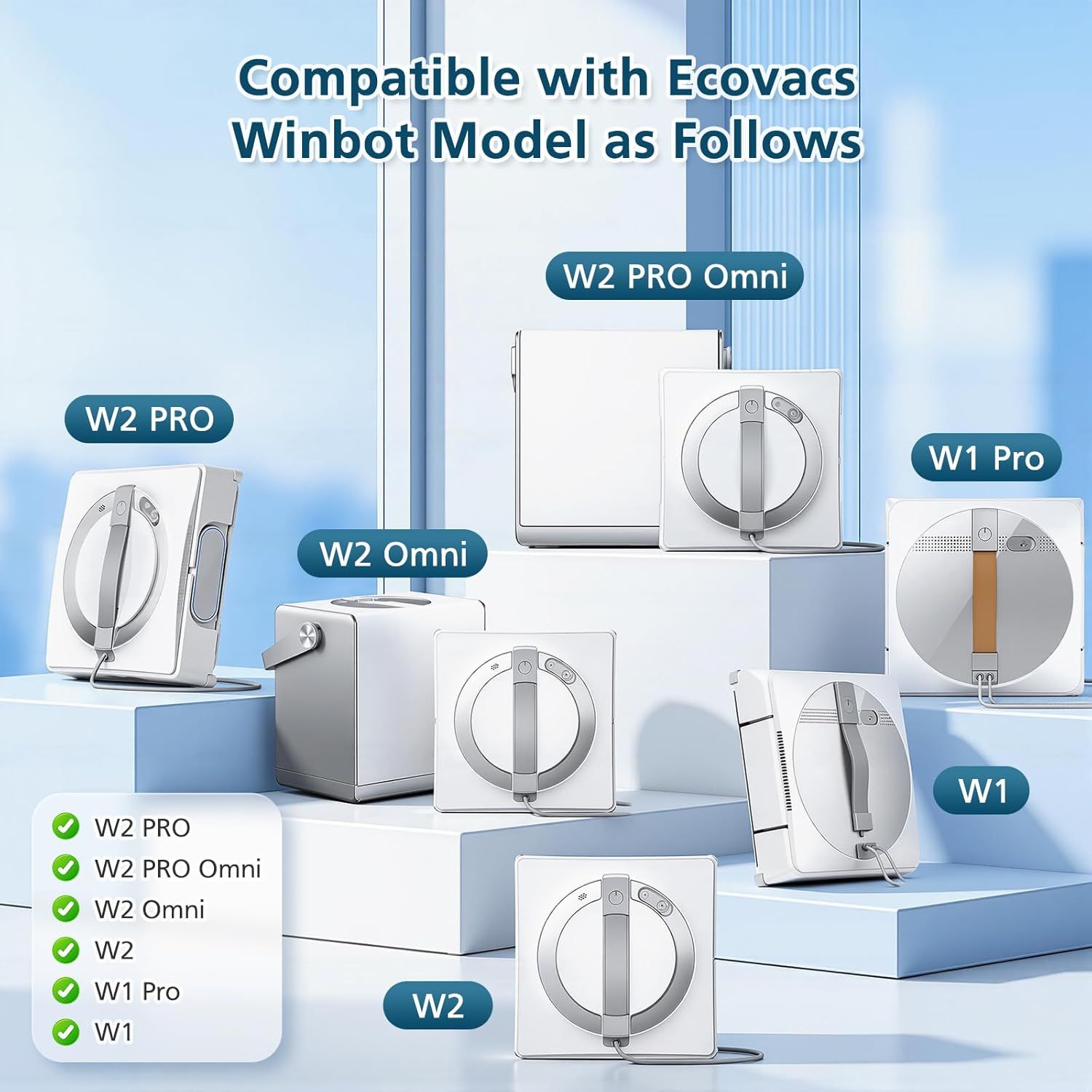 16 Pack Cleaning Rags or ECOVACS Winbot W2 PRO Omni / W2 PRO, W1 Pro / W2 / W1 / W2 Omni Window Cleaning Robot, Washable Microiber Mop Pad Window Cleaning Replacement Accessories Mop Cloth - Image 3