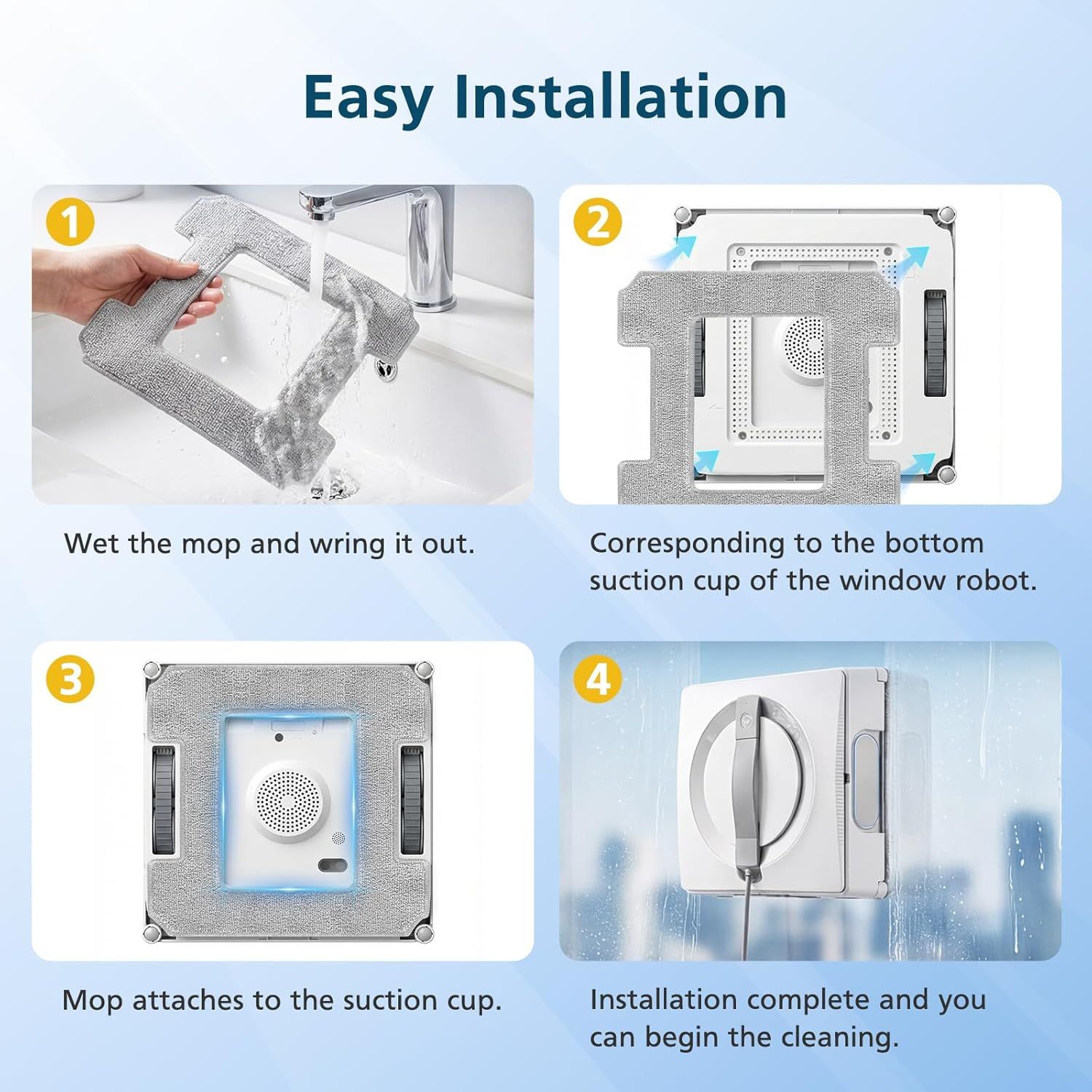 16 Pack Cleaning Rags or ECOVACS Winbot W2 PRO Omni / W2 PRO, W1 Pro / W2 / W1 / W2 Omni Window Cleaning Robot, Washable Microiber Mop Pad Window Cleaning Replacement Accessories Mop Cloth - Image 7