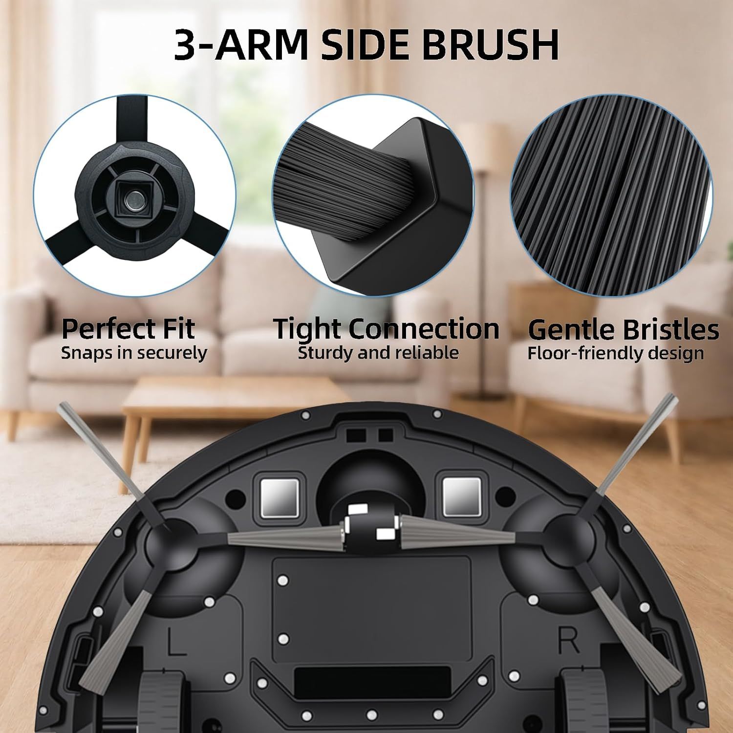 BR151 Robot Vacuum Replacement Parts, Compatible with MAMNV BR151,ZCWA BR151,XIEBro BR151,iMartine BR151,ONSON BR151,MANVN BR151,ZC WAS BR151,MANVINS G20,Kilgone G20,8ea:Mop Pad,HEPA ilter,Side Brush - Image 7
