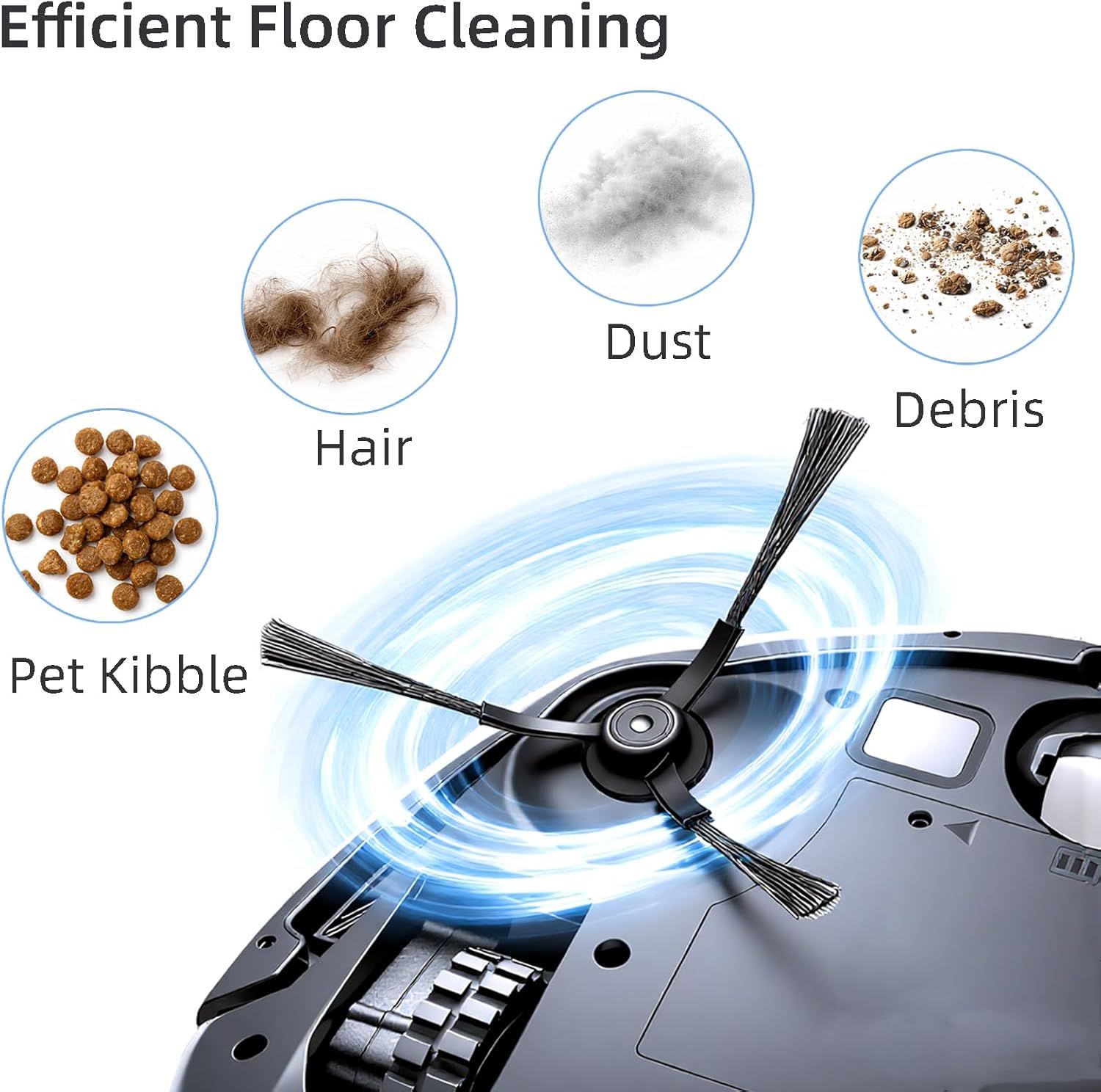 WVCR200S Accessories Kit or WYZE Robot Vacuum Cleaner WVCR200S Replacement Parts Kit, 2 Main Roller Brush, 6 Hepa ilter, 8 Side Brush, 1 Cleaning Tools (17PCS) - Image 5