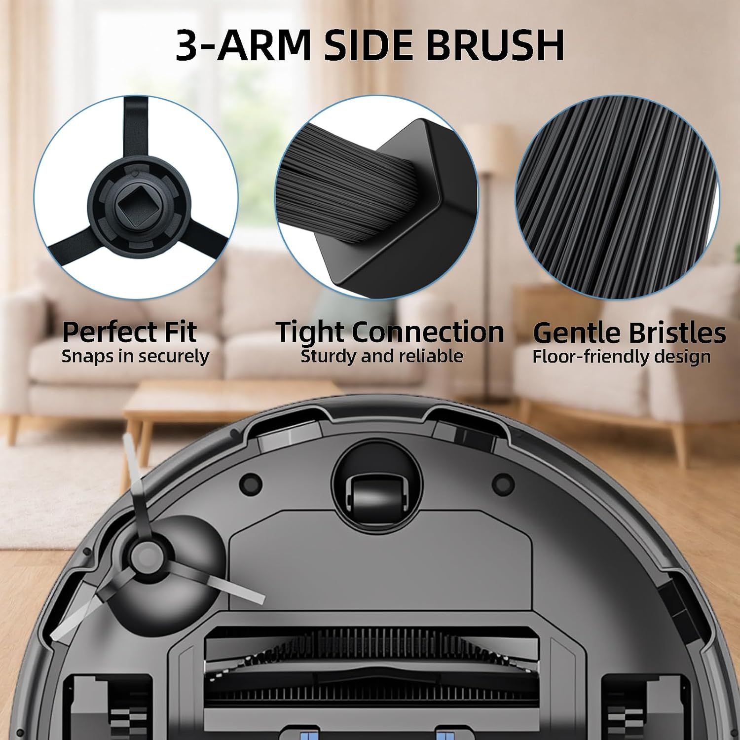 WVCR200S Accessories Kit or WYZE Robot Vacuum Cleaner WVCR200S Replacement Parts Kit, 2 Main Roller Brush, 6 Hepa ilter, 8 Side Brush, 1 Cleaning Tools (17PCS) - Image 6