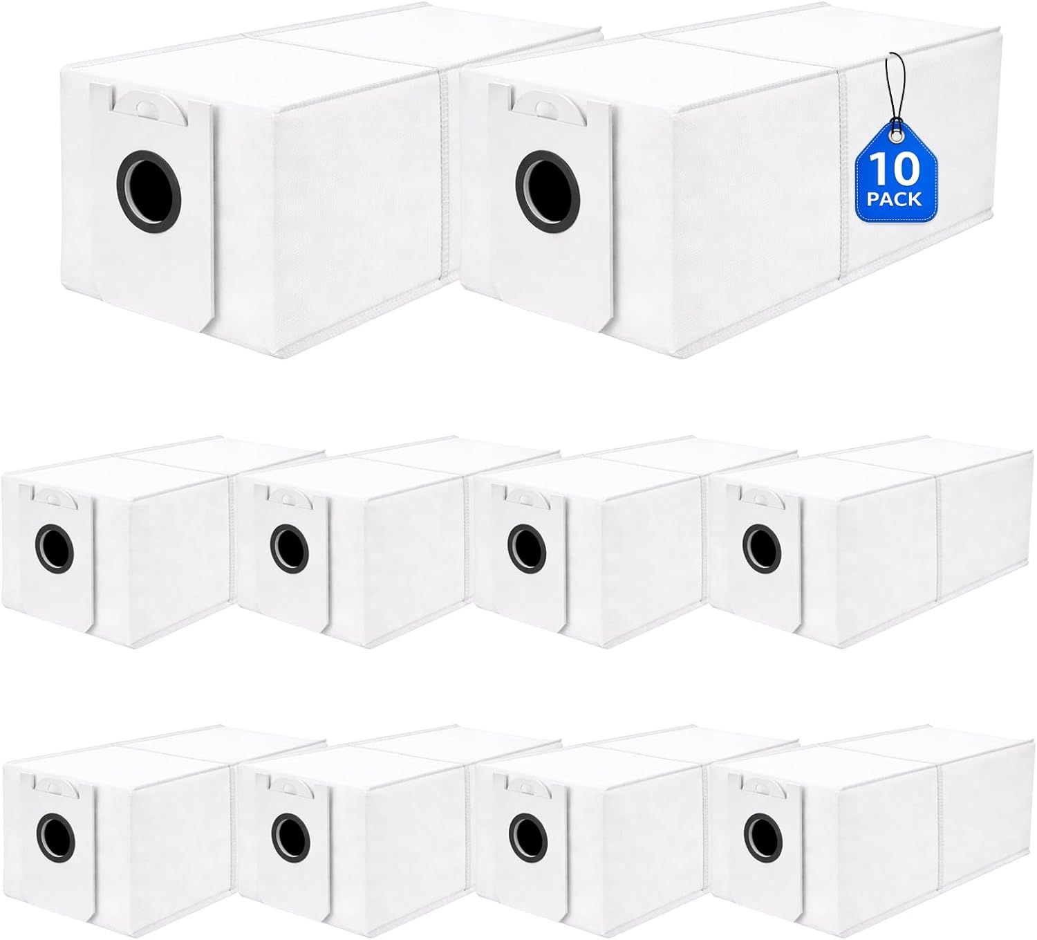 10 Pack 4.6 Liter Disposable Dust Bag Compatible with bObsweep Dustin & Orb-i Sel-Emptying Robot Vacuum Replacement Parts Accessories, 10 Vacuum Bags - Image 1