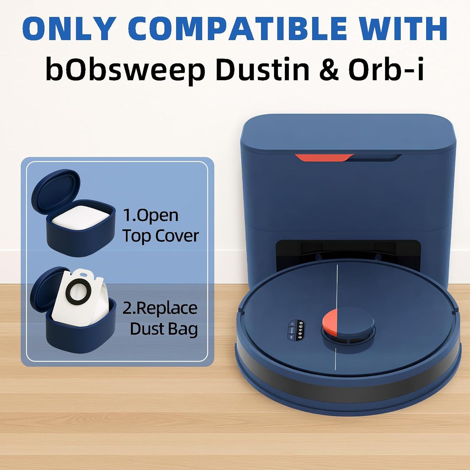 10 Pack 4.6 Liter Disposable Dust Bag Compatible with bObsweep Dustin & Orb-i Sel-Emptying Robot Vacuum Replacement Parts Accessories, 10 Vacuum Bags - Image 6