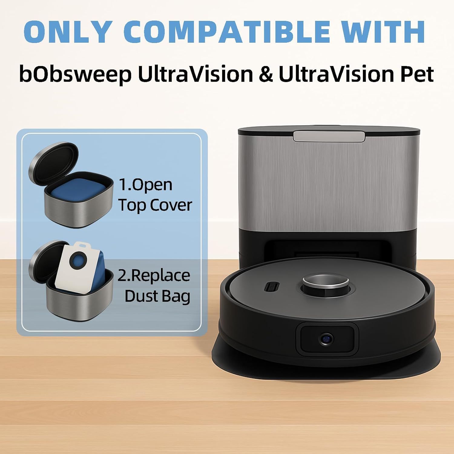 6-Pack 6-Liter Dust Bags Compatible with bObsweep UltraVision and UltraVision Pet Sel-Empty Robot Vacuums, 6 x Disposable Replacement Vacuum Bags - Image 6
