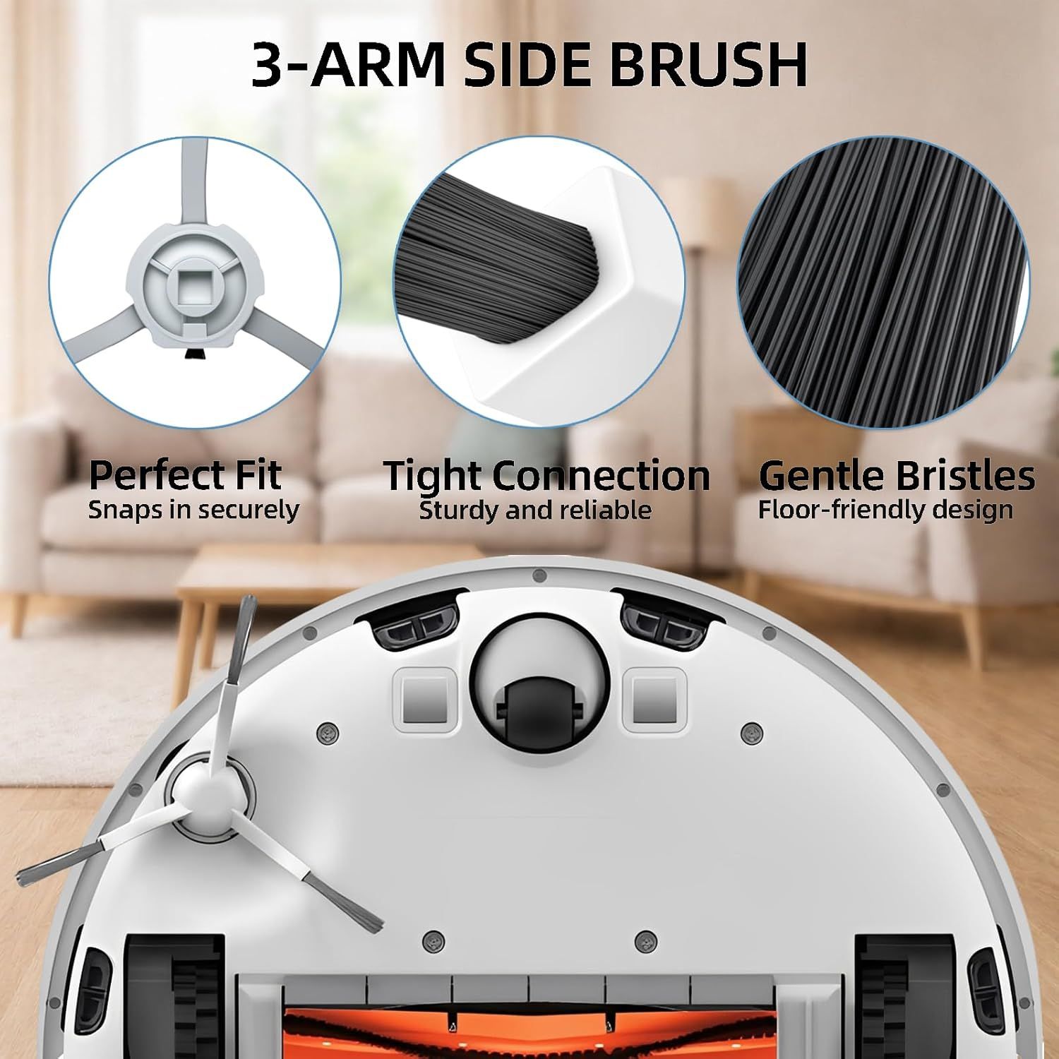 18-Piece D10 Plus Accessories Kit Compatible with DreameBot D10 Plus (RLS3D) / Dreame D10 Plus Robot Vacuum Replacement Parts, 2 Main Brushes, 4 Side Brushes, 4 HEPA ilters, 4 Mop Pads, 4 Dust Bags - Image 8
