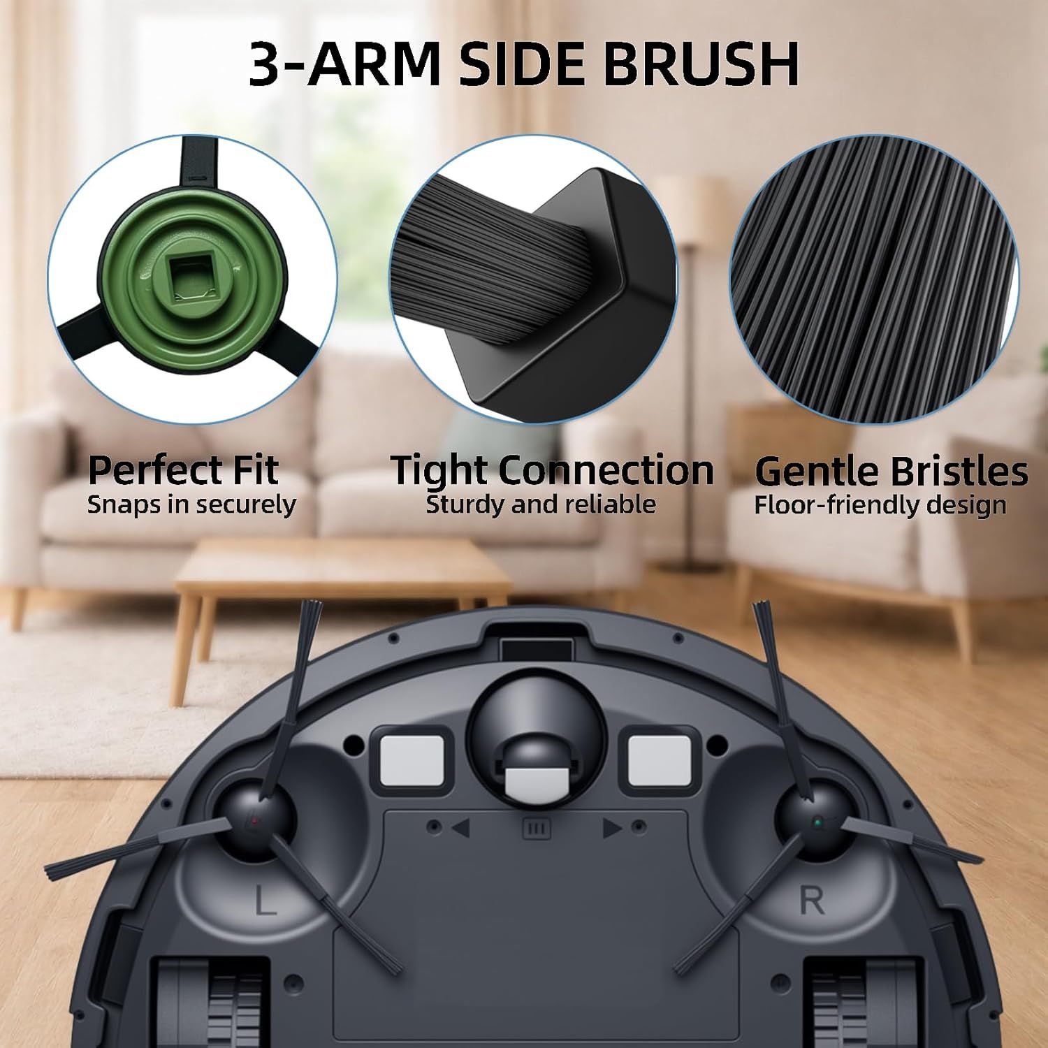 20-Piece L9000 Replacement Parts Compatible with Tikom L9000, L8000, Lubluelu SL60D, Laresar L6 Nex, Honiture Q6 SE Robot Vacuum Accessories, 2 Main Brushes, 6 Side Brushes, 6 HEPA ilters, 6 Mop Pads - Image 7