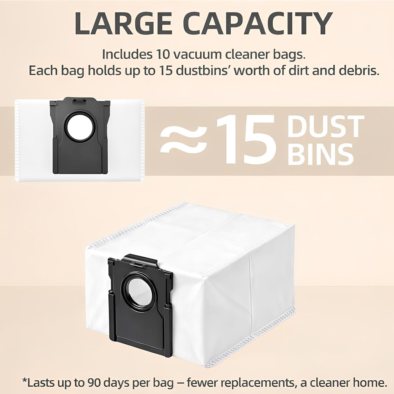 10-Pack 4-Liter Dust Bags Compatible with Dreame D10 Plus Gen 2 Robot Vacuum (RLD32GD), 10 × 4L Disposable Replacement Vacuum Bags - Image 6