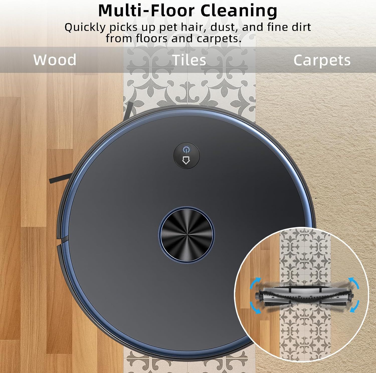 Replacement Parts Kit or HONITURE Q6 Pro, or Laresar L6 Pro, or AIRROBO T10+, or Neabot N2 Robot Vacuum Accessories,2 Main Brush, 4 Side Brush, 4 Hepa ilter, 4 Mop Pad,3 Dust Bag - Image 6