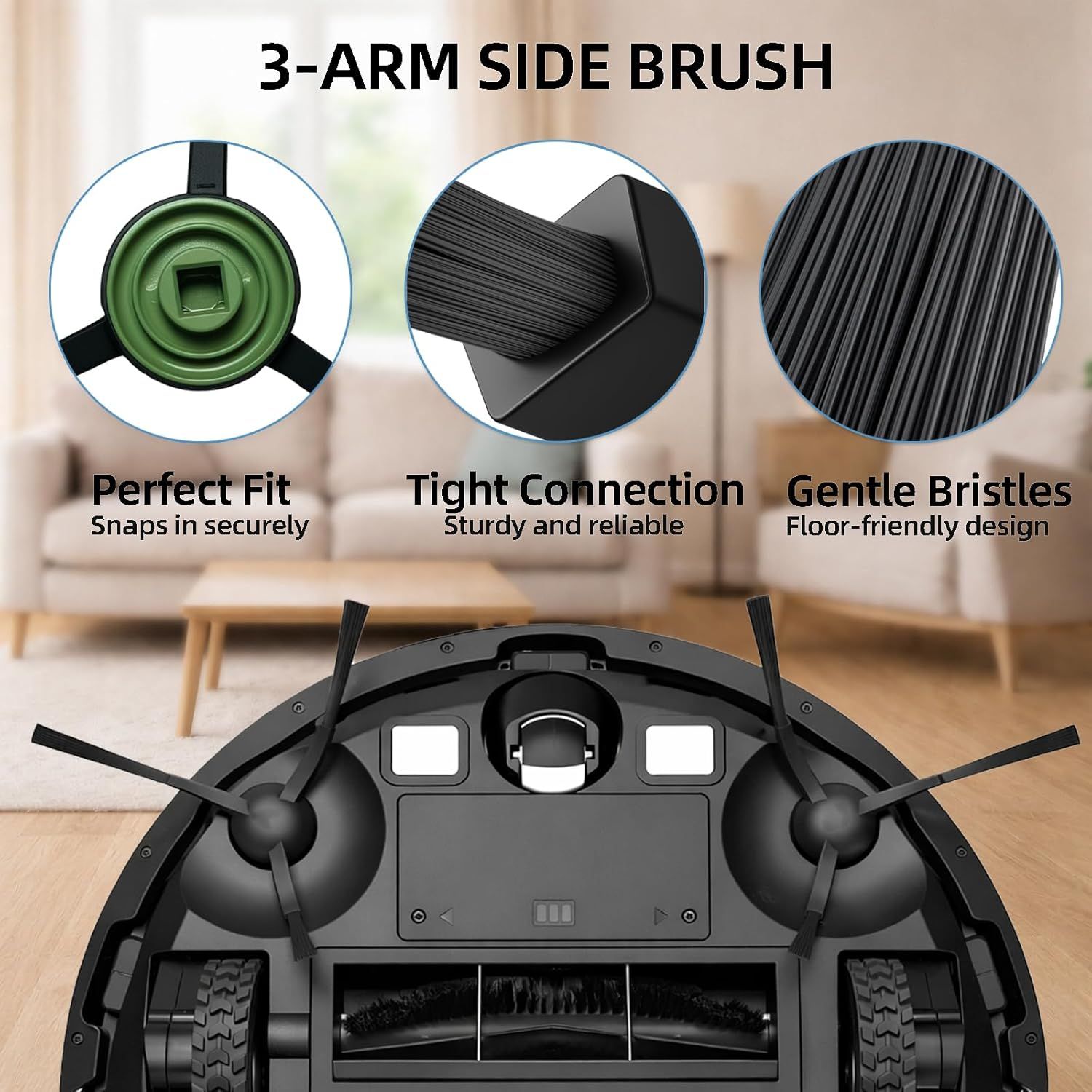 SmartClean V2 Replacement Parts Kit, Compatible with Ionvac SmartClean V2 Robovac Robot Vacuum Accessories, 2 Main Roller Brush, 6 Side Brush, 6 Hepa ilter - Image 5