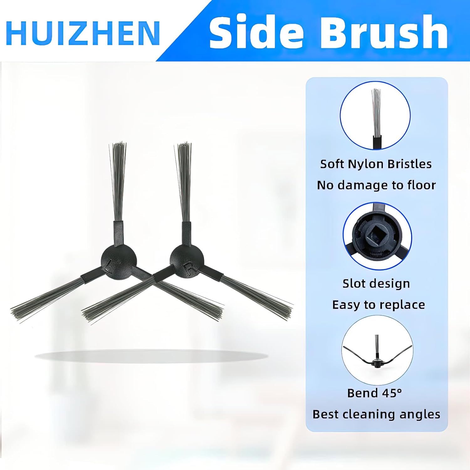 Accessories Kit or iHome AutoVac Eclipse iHRV1 / Eclipse G iHRV2 Robot Vacuum Replacement Parts, 1 Main Roller Brush, 4 Side Brush, 4 Hepa ilter - Image 6